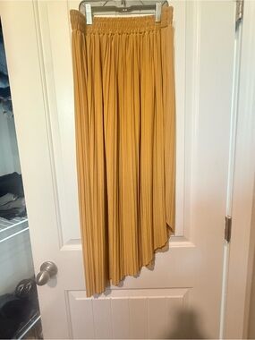 Jon & Anna Mustard Pleated Asymmetrical Skirt